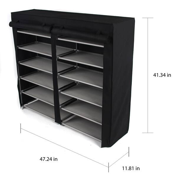 Shop Black Friday Deals On Black Double 6 Tier Shoe Rack Overstock 10092331