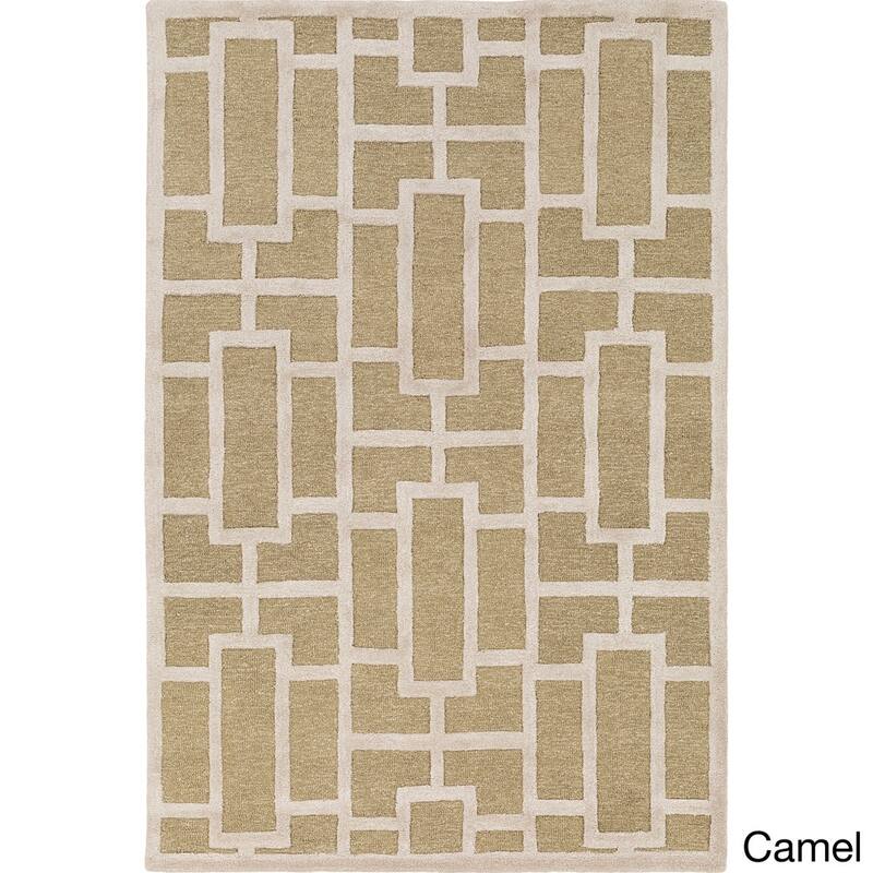 Hand-tufted Thaxted Geometric Wool Rug