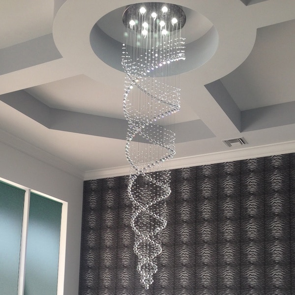 Celestina Crystal Suspension Spiral Chandelier   Shopping