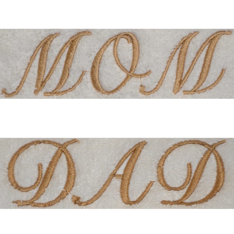 Authentic Hotel and Spa 2-piece 'Mom and Dad' Monogrammed Turkish Cotton Hand Towels