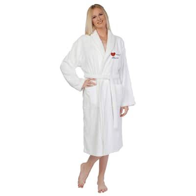 Authentic Hotel and Spa 'I Love You Mom' Monogrammed Terry Cloth Turkish Cotton Bath Robe