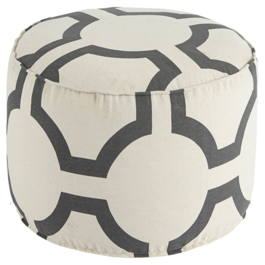Geometric Charcoal Pouf