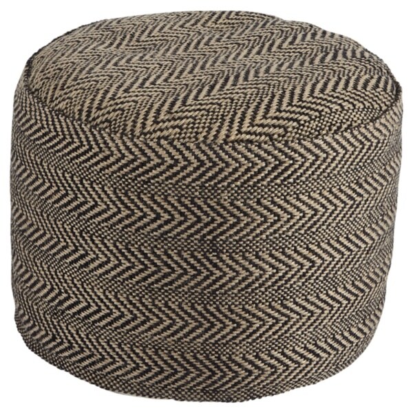 Chevron Natural Pouf