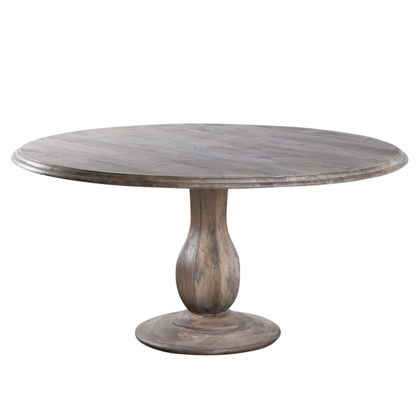 Handmade Turned Pedestal Mango Wood Table (India)