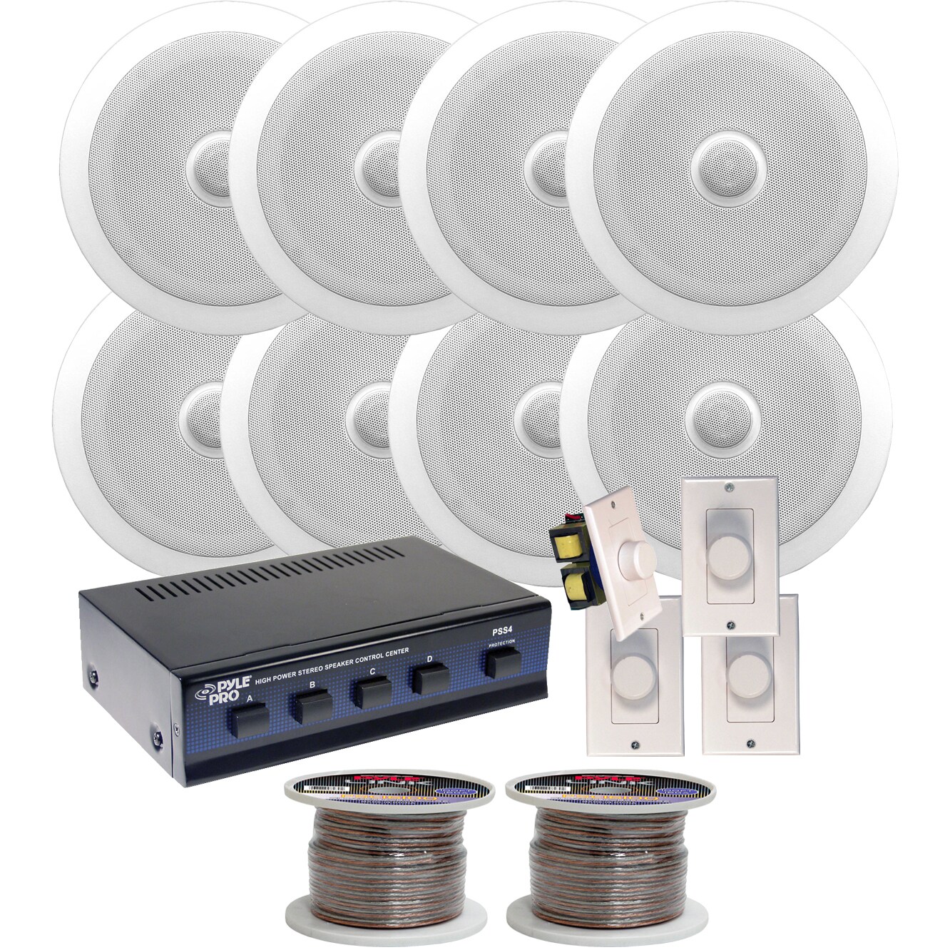 PAIR OF PDIC16106 Pyle 10/" 300W Sound Around Surround Wall//Ceiling Home Speaker