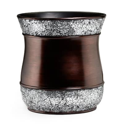 Elegant Oil Rubbed Bronze Cracked Glass Bath Accessory Collection