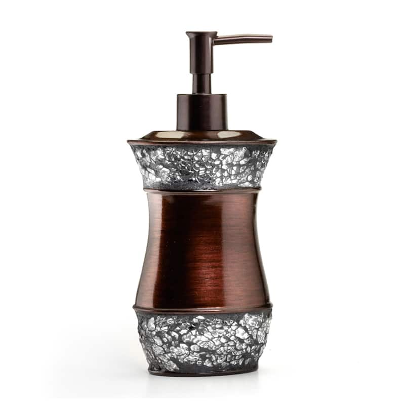 Elegant Oil Rubbed Bronze Cracked Glass Bath Accessory Collection