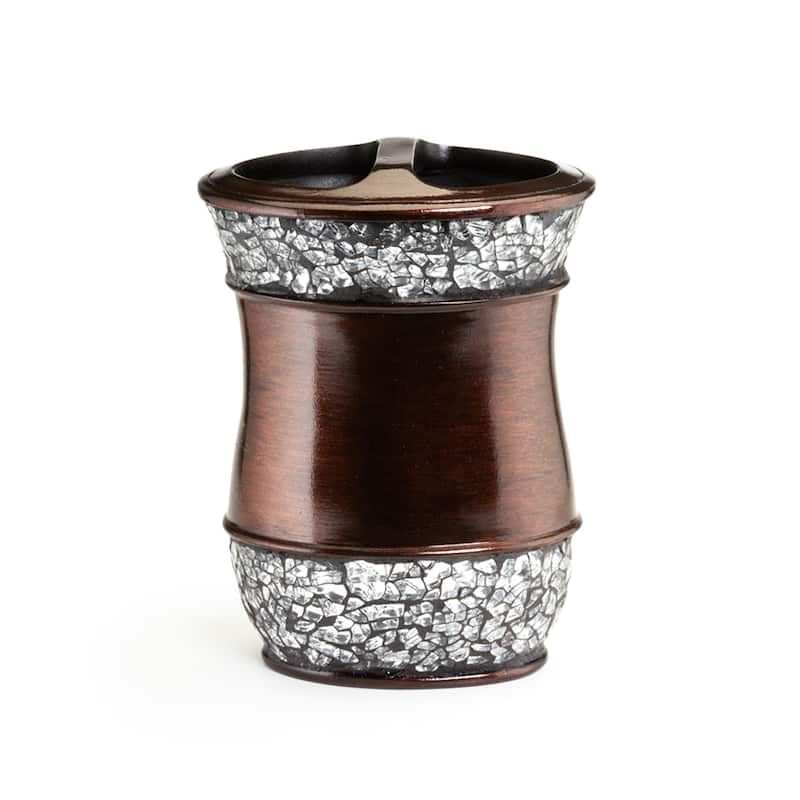 Elegant Oil Rubbed Bronze Cracked Glass Bath Accessory Collection