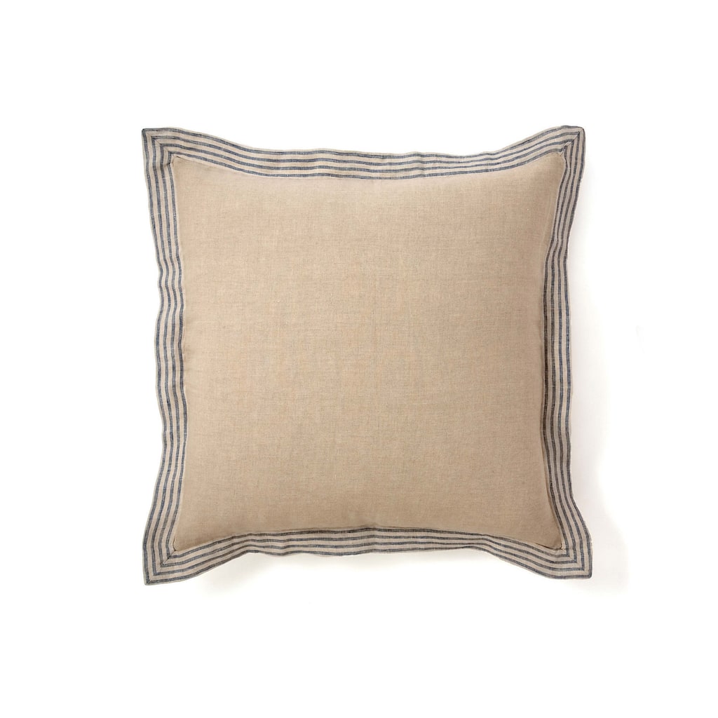 Belle Natural Linen Blue Stripe Sham