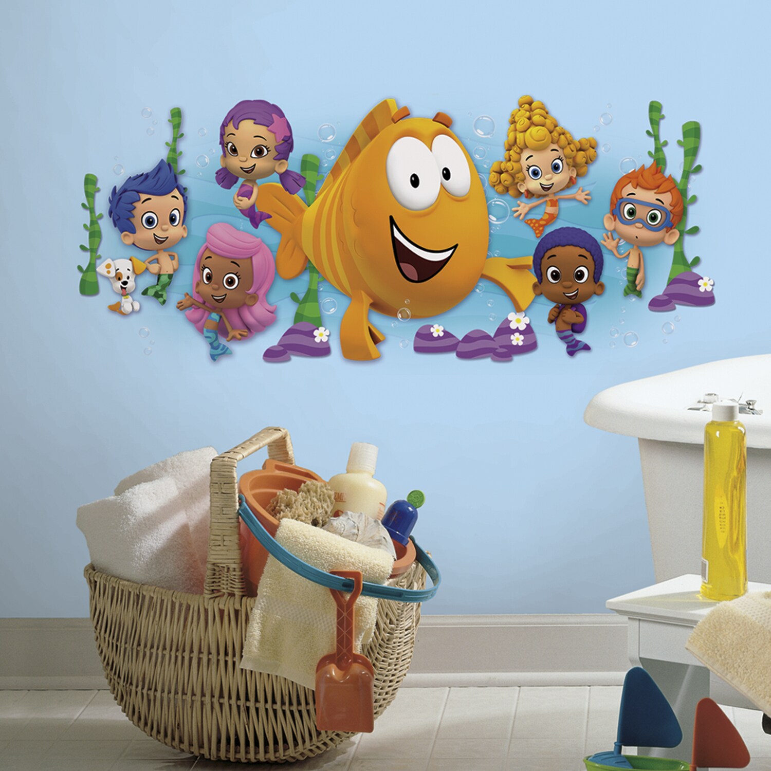 Roommates Bubble Guppies Character Burst Peel and Stick Giant