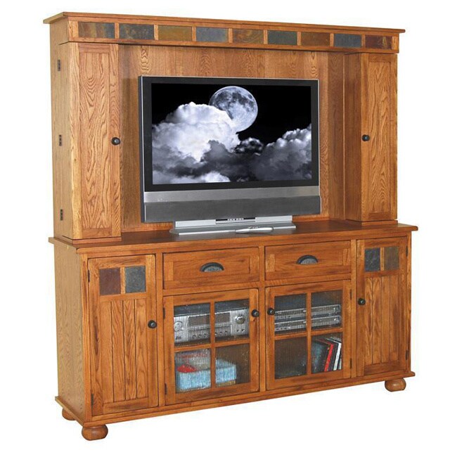 Shop Sunny Designs Sedona Rustic Oak Media Hutch And Tv Console