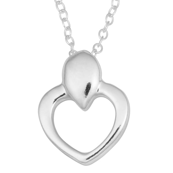 Fremada Sterling Silver High Polish Heart Necklace