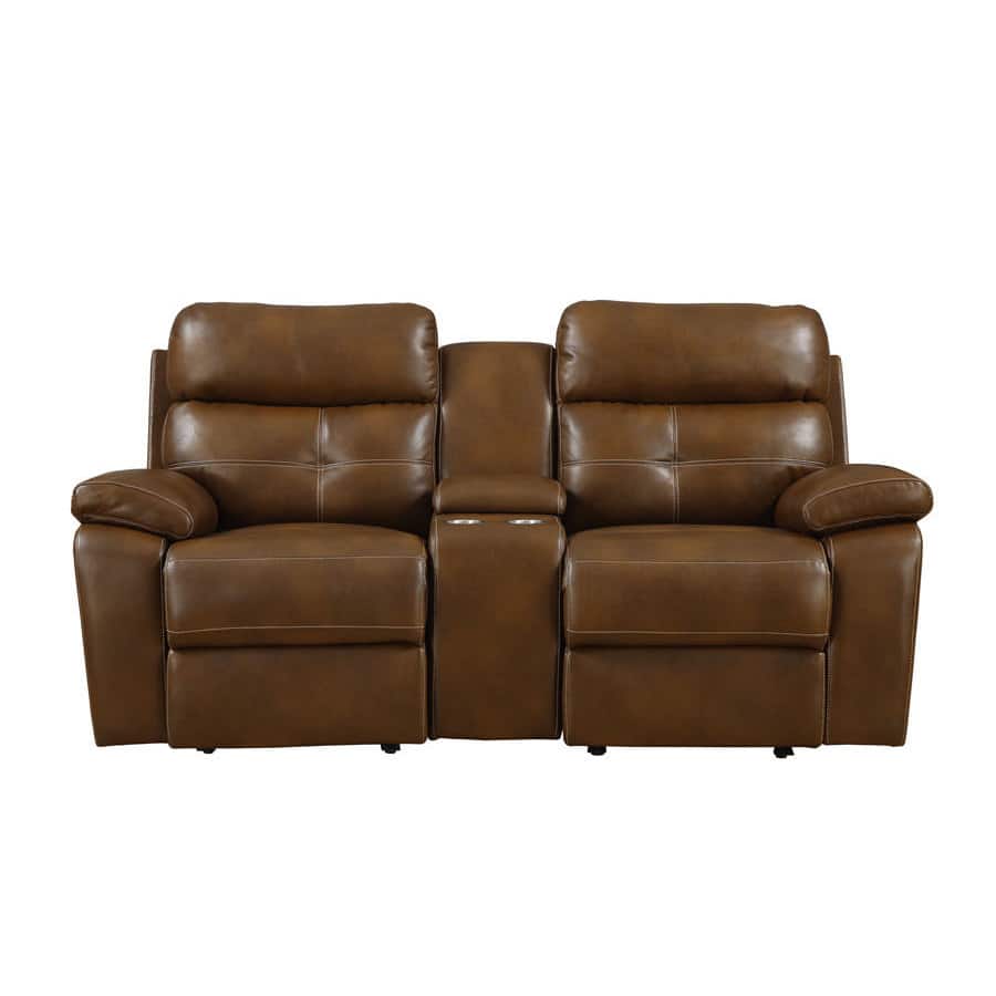 Morton Power Motion Brown PU Console Loveseat