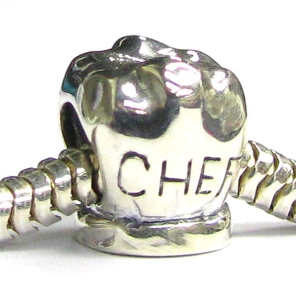 Sterling Silver Chef Kitchen Aid Cooking Cook Bead for European Charm Bracelet