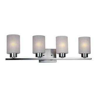 HomeSelects 7535 Dakota 4-light Brushed Nickel and Opal Glass Vanity Light
