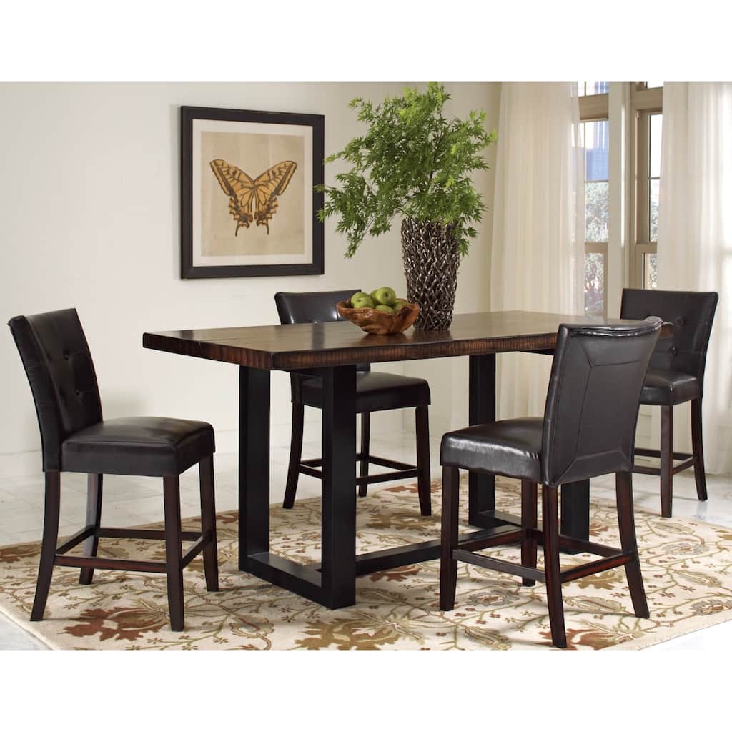 Mahogany Two-tone Vintage Counter Height Dining Set