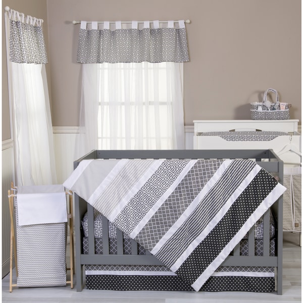 Shop Trend Lab Ombre Grey 3piece Crib Bedding Set Free Shipping