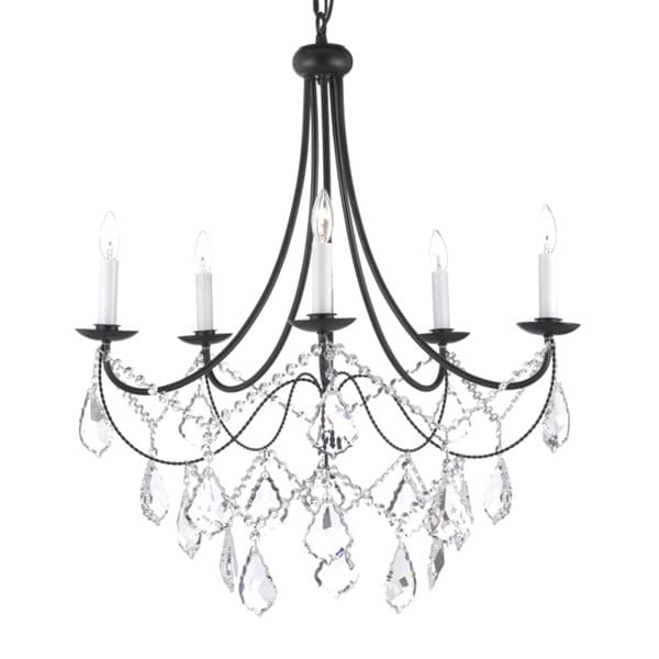 Versailles 5 Light Wrought Iron And Crystal Chandelier Free Versailles 5 Light Wrought Iron And Crystal Chandelier