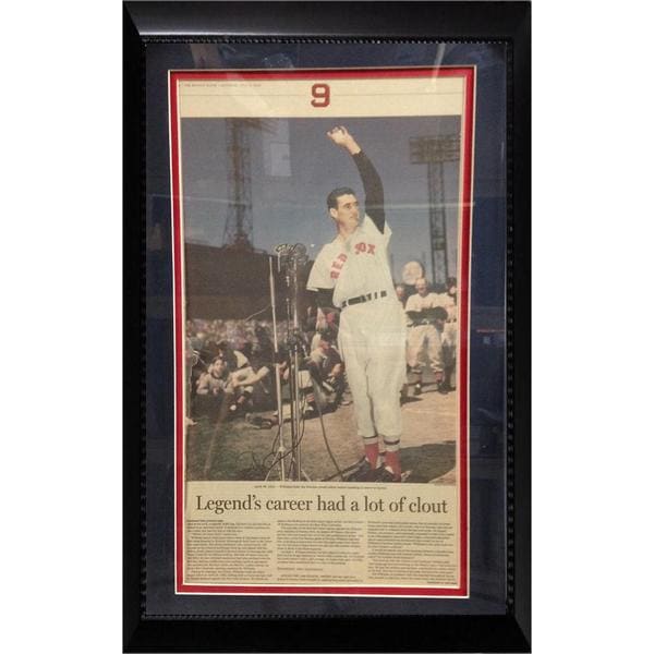 MLB Boston Red Sox Ted Williams 12x18 Newspaper Frame