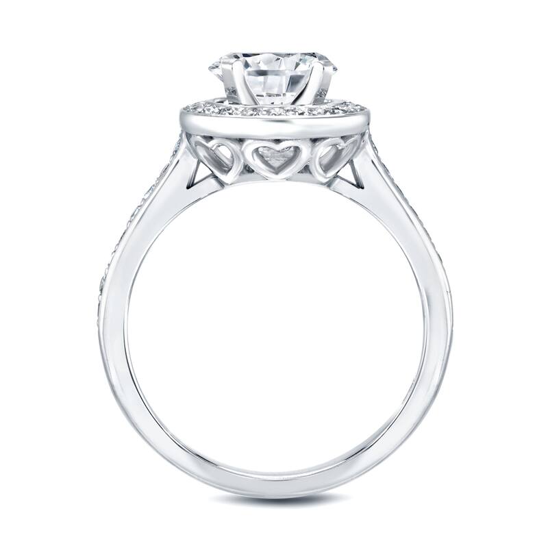 Auriya 14k Gold 1 1/2ctw Diamond Halo Engagement Ring Set