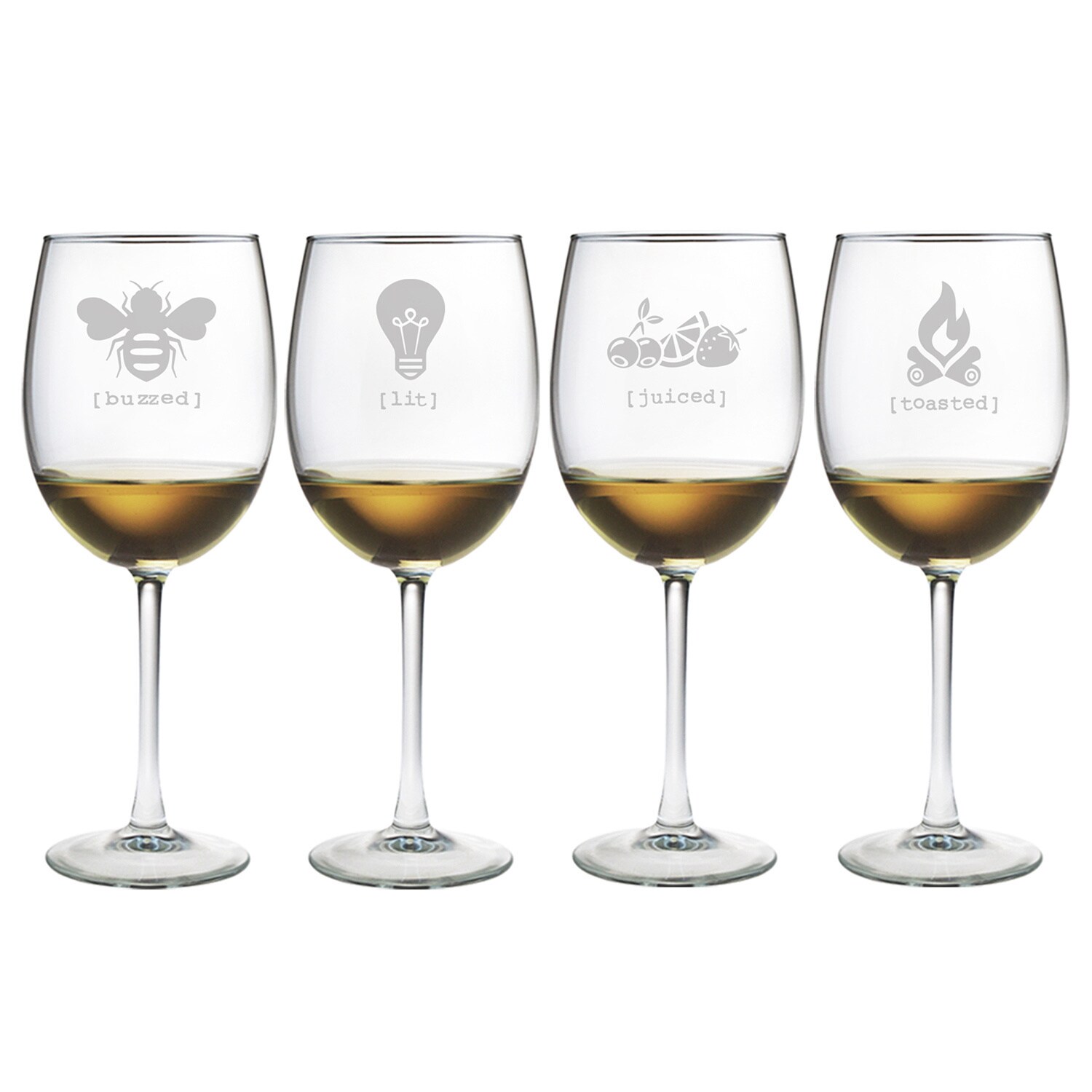 Let's Get Tipsy 12-ounce Tipsy Wine Glasses (Set of 4) - Bed Bath & Beyond  - 12590266