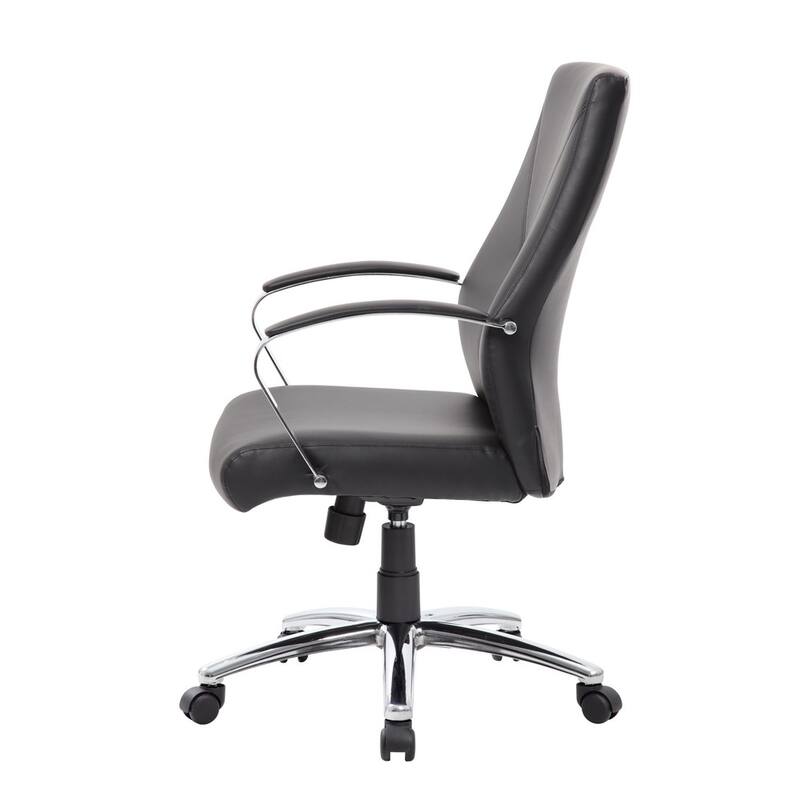 Boss LeatherPlus Executive Chair with Chrome Finish