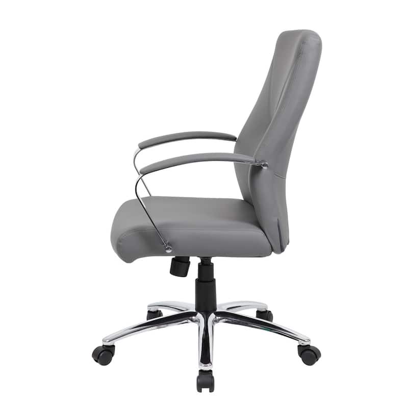 Boss LeatherPlus Executive Chair with Chrome Finish