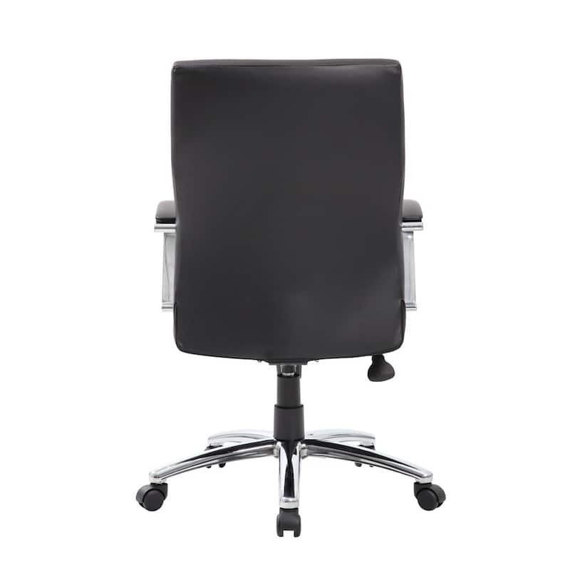 Boss LeatherPlus Executive Chair with Chrome Finish