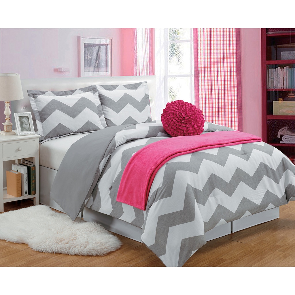 Shop Chevron 5piece Comforter Set Free Shipping Today Overstock