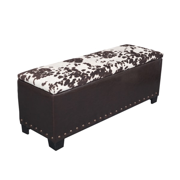 Cowhide Nail Head Accented Gun Concealment Bench