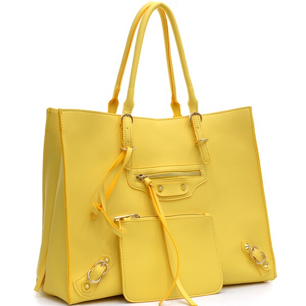 Shop Dasein Faux Leather 2-in-1 Tote Bag with Expandable Zipper Sides - Free Shipping Today ...