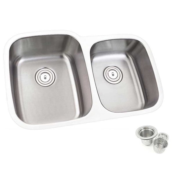 32inch Double 60 40 Bowl Undermount Stainless Steel Kitchen Sink Silver