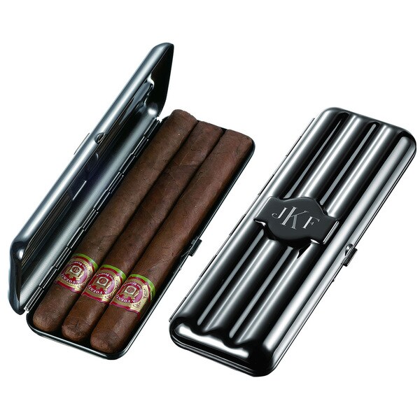 Visol Volker Triple Gun Finish Cigar Case (Three cigars)