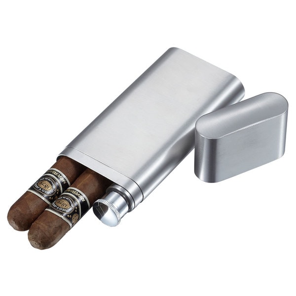 Shop Visol Toledo Brushed Stainless Steel 2-finger Cigar Case with ...