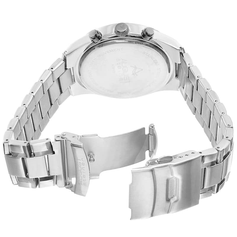 August Steiner Men's Quartz Multifunction Stainless Steel Two-Tone Bracelet Watch