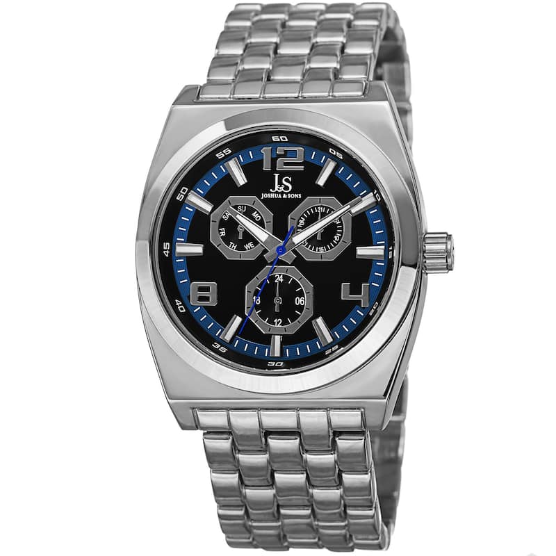 Joshua & Sons Men's Quartz Multifunction Alloy Blue Bracelet Watch