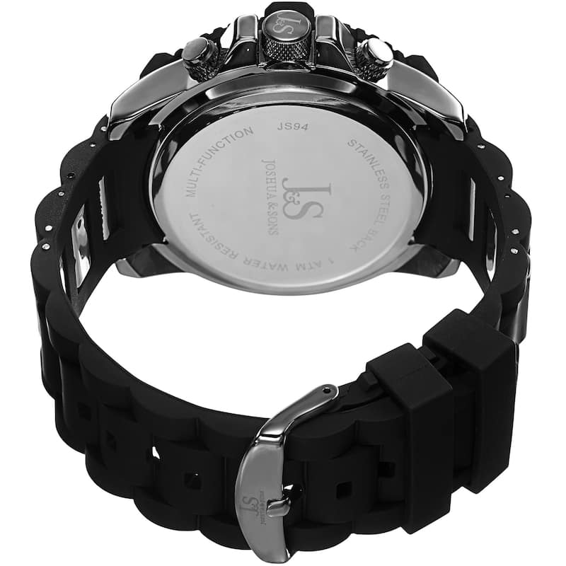 Joshua & Sons Men's Swiss Quartz Multifunction Dual-Time Sunray Dial Watch with Strap