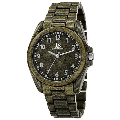 Joshua & Sons Men's Quartz Easy to Read Markers Spray Green Bracelet Watch