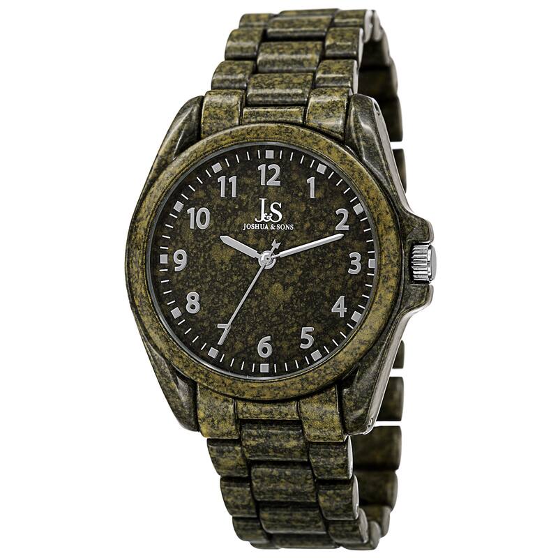 Joshua & Sons Men's Quartz Easy to Read Markers Spray Green Bracelet Watch