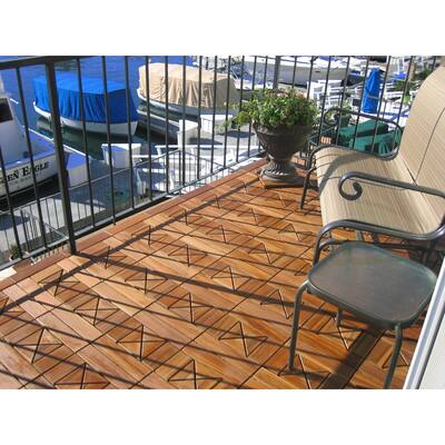 EcoDeck Outdoor Wood Flooring Diamantine 10 sq ft Ipe Decking Tiles