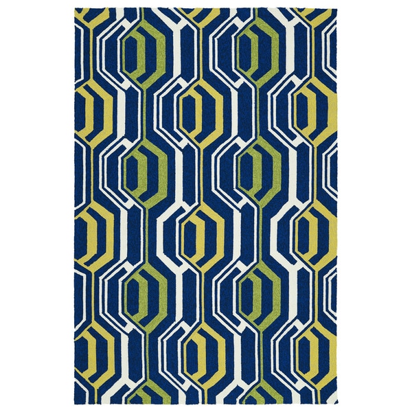 Indoor/ Outdoor Handmade Getaway Navy 3D Rug - 8' x 10'