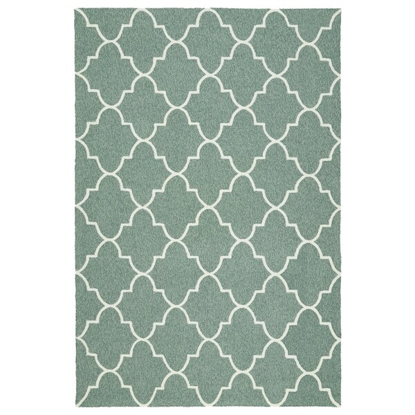 Indoor/ Outdoor Handmade Getaway Mint Tiles Rug (4'0 x 6'0) - 4' x 6'