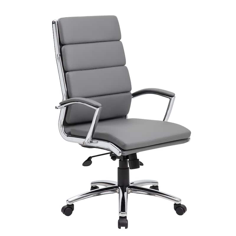 Boss CaressoftPlus Chrome Finish Executive Chair - Grey