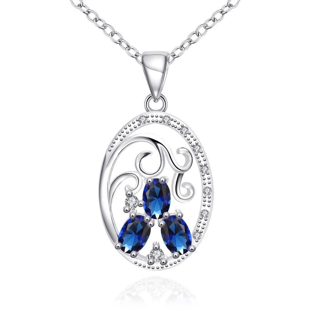 Download Shop Vienna Jewelry Trio-Mock Sapphire Circular Pendant Drop Necklace - Free Shipping On Orders ...