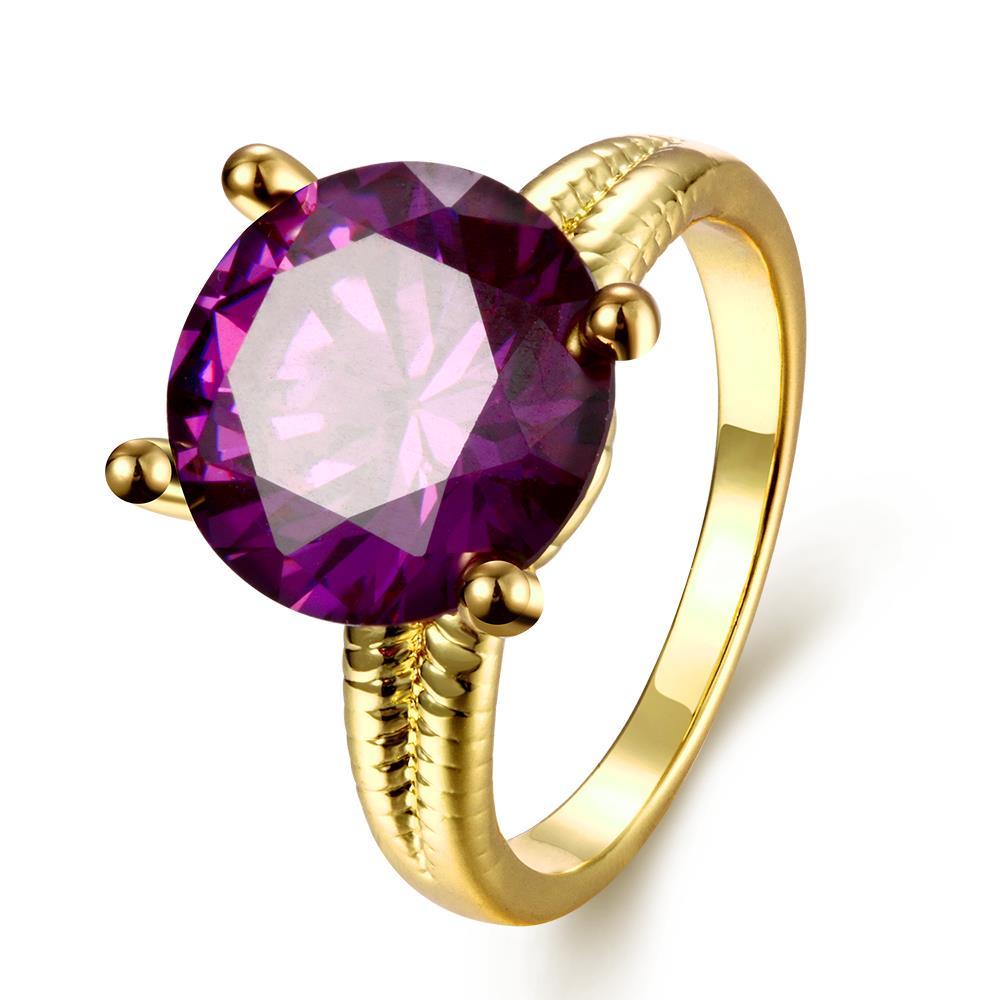 Vienna Jewelry Gold Plated Tiffany's Classic Purple Citrine Ring Free