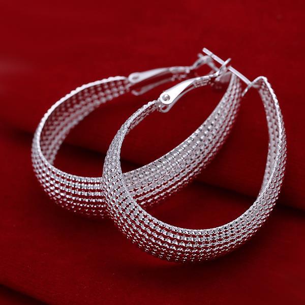 Vienna Jewelry Sterling Silver Beaded Mid-Size Hoops
