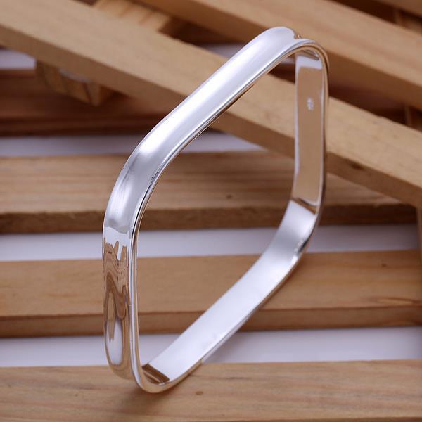 Sterling Silver Classic Square Shaped Bangle