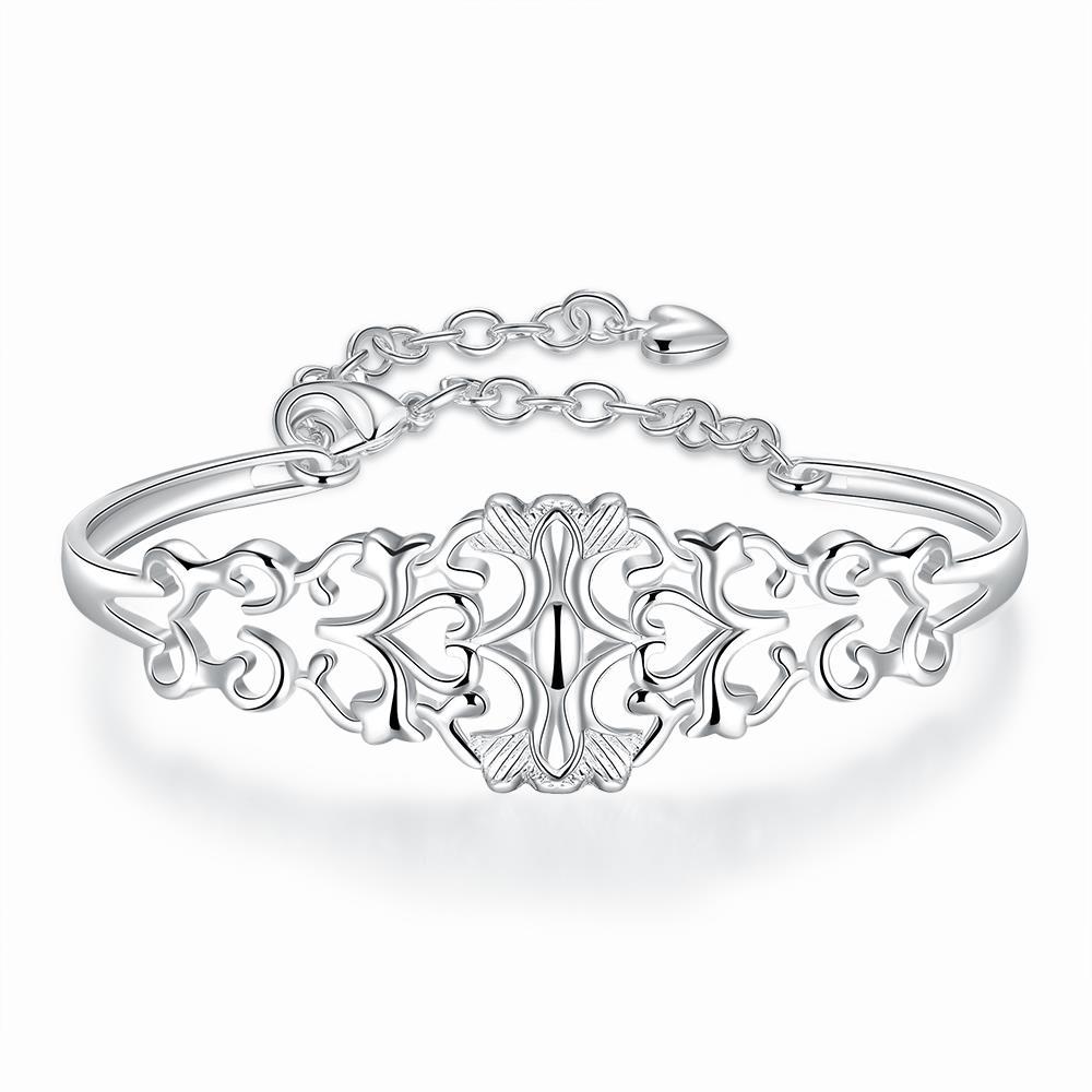 Sterling Silver Laser Cut Multi-Clover Bangle