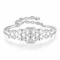 Sterling Silver Laser Cut Multi-Clover Bangle