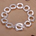 Vienna Jewelry Sterling Silver Hollow Square Surronding Bracelet